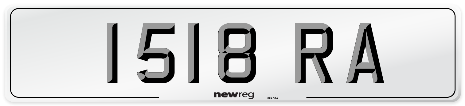 1518 RA Number Plate from New Reg